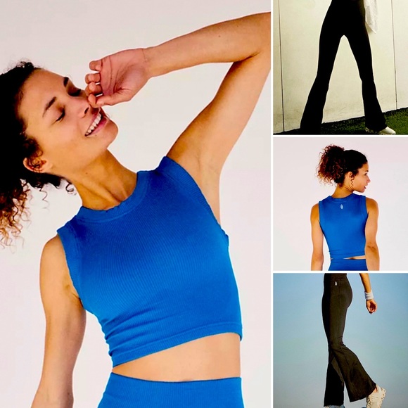 Free People Pants - 🛑SOLD!🛑 Free People Happiness Runs Muscle Tank & Good Karma Flare Leggings SET